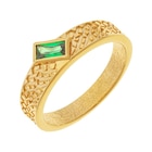 Bague en plaqué or doré à l'or fin et pierre synthétique verte - Jasmina Carbone dans le catalogue Le Manège à Bijoux
