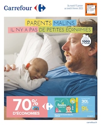 Prospectus Carrefour à Ancenis, "Parents malins", 52 pages, 17/01/2023 - 06/02/2023