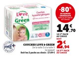 Couches - Love & Green en promo chez Hyper U Draguignan à 2,94 €