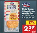 Rinder-Burger, Chicken-Burger oder Hot-Dog von American Style im aktuellen Netto Marken-Discount Prospekt für 2,29 €