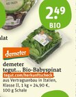 Bio-Babyspinat von demeter tegut... im aktuellen tegut Prospekt für 2,49 €