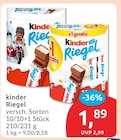 Riegel von Kinder im aktuellen budni Prospekt