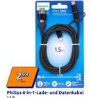 6-in-1-Lade- und Datenkabel Angebote von Philips bei Action Mönchengladbach für 2,99 €