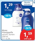 Flüssigseife von Nivea für 1,29 € bei budni im Angebot Flüssigseife von Nivea im aktuellen budni Prospekt