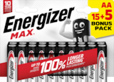 Lot de 15 piles + 5 offertes Energizer Max AA/LR6 - ENERGIZER dans le catalogue Carrefour Market