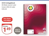 Collegeblock Angebote von OHO bei GLOBUS Neustadt für 1,49 €