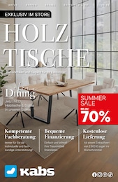 Aktueller Kabs Möbel & Einrichtung Prospekt für Nortorf: HOLZTISCHE mit 13} Seiten, 25.07.2025 - 28.08.2025