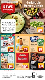 REWE Prospekt der Woche "Dein Markt" Seite 1, 20.10.2025 bis 25.10.2025 für Münster Aktueller REWE Prospekt "Dein Markt" Seite 1 von 28 Seiten für Münster