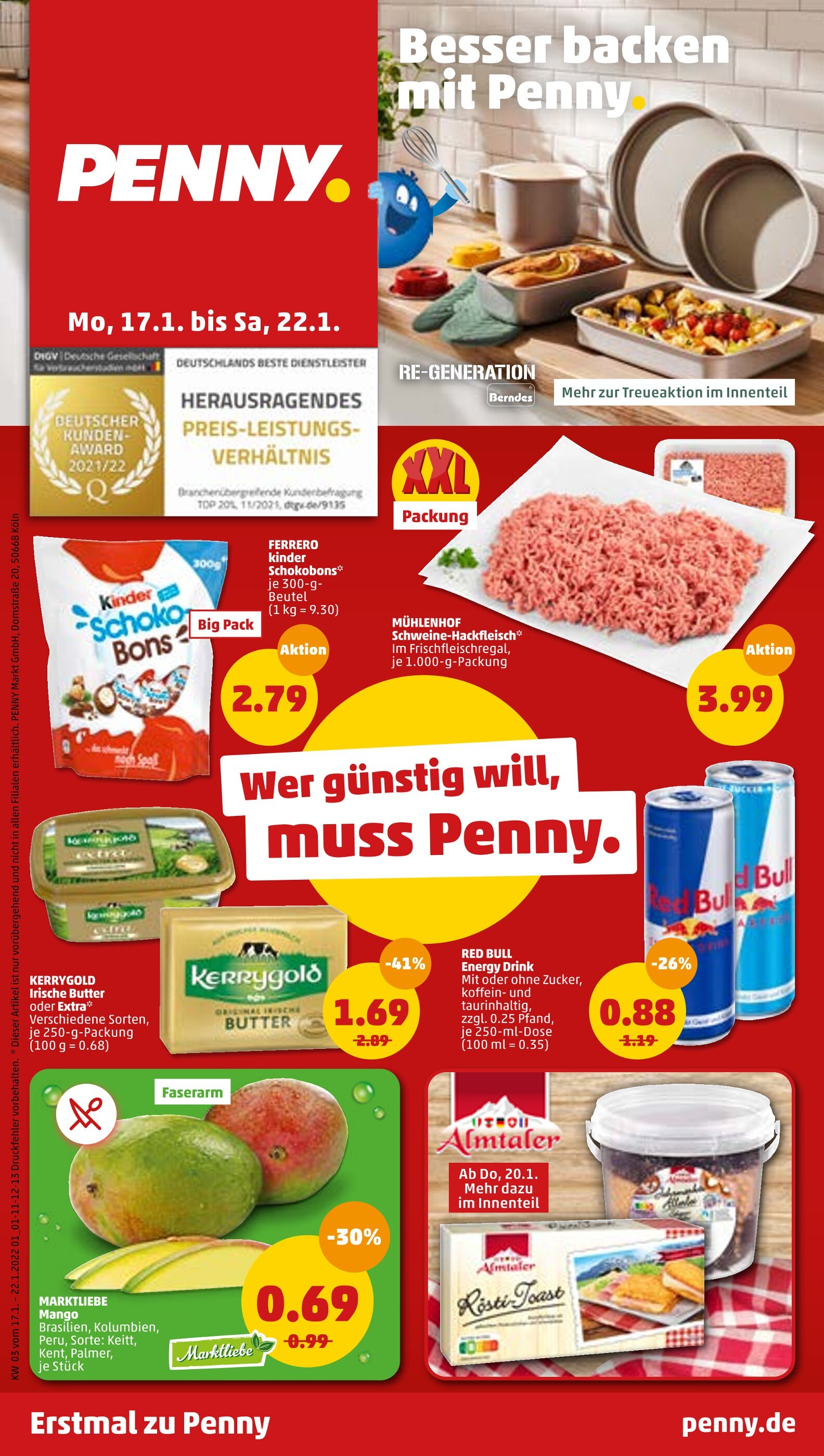 Penny-Markt Prospekt für Berlin mit 44 Seiten Penny-Markt Prospekt für Berlin: "Top Angebote", 44 Seiten, 17.01.2022 - 22.01.2022