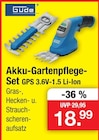 Aktuelles Akku-Gartenpflege-Set GPS 3.6V-1.5 Li-Ion Angebot bei Zimmermann in Bremerhaven ab 18,99 €