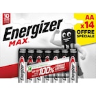 Lot de 14 piles Energizer Max AA/LR6 - ENERGIZER en promo chez Carrefour Thionville à 6,99 €