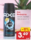 Bodyspray im Angebot bei Netto Marken-Discount in Friedrichshafen Bodyspray Angebote von Axe bei Netto Marken-Discount Friedrichshafen für 3,49 €