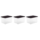 Lot de 3 boîtes de rangement - CARREFOUR HOME en promo chez Carrefour Market Tours à 19,79 €