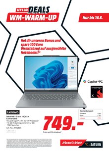 Notebook im MediaMarkt Saturn Prospekt "LET'S GO! DEALS WM-WARM-UP" mit 32 Seiten (Frankfurt (Main))