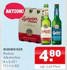 Budvar, Alkoholfrei im Angebot bei Getränke Quelle Weydringer in Hannover Budvar, Alkoholfrei Angebote von Budweiser bei Getränke Quelle Weydringer Hannover für 4,80 €