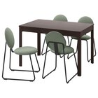 Tisch und 4 Stühle dunkelbraun/Hakebo graugrün Angebote von EKEDALEN / MÅNHULT bei IKEA Oberhausen für 478,96 €