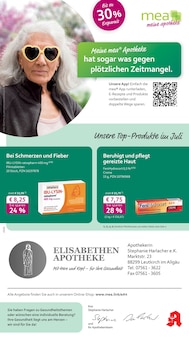 Aktueller mea - meine apotheke Prospekt "Unsere Juli-Angebote" Seite 1 von 4 Seiten für Leutkirch
