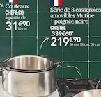 Série de 3 casseroles amovibles Mutine + poignée noire - CRISTEL en promo chez Ambiance & Styles Nîmes à 219,90 €