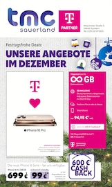 Aktueller TMC Sauerland GmbH Prospekt mit Handy, "Festtagsfrohe Deals: UNSERE ANGEBOTE IM DEZEMBER", Seite 1