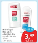 Deo Stick oder Roll-On von Hidrofugal für 3,49 € bei budni im Angebot Deo Stick oder Roll-On von Hidrofugal im aktuellen budni Prospekt