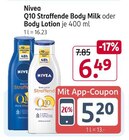 Aktuelles Q10 Straffende Body Milk oder Body Lotion Angebot bei Rossmann in Potsdam ab 6,49 €