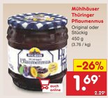 Mühlhäuser Thüringer Pflaumenmus im Netto Marken-Discount Prospekt Mühlhäuser Thüringer Pflaumenmus von  im aktuellen Netto Marken-Discount Prospekt für 1,69 €