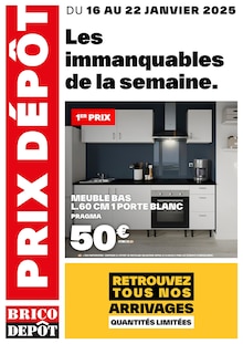 Prospectus Brico Dépôt à Saint-Étienne, "Les immanquables de la semaine", 1 page de promos valables du 16/01/2025 au 22/01/2025