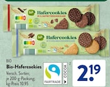 Hafercookies Zartbitterschokolade von Bio im aktuellen ALDI SÜD Prospekt für 2,19 €