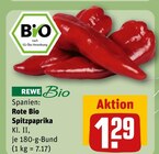 Rote Bio Spitzpaprika Angebote von REWE Bio bei REWE Eisenach für 1,29 €