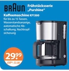 Frühstücksserie Purshine Kaffeemaschine KF1500 von Braun im aktuellen V-Markt Prospekt für 29,99 €