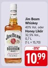 Whiskey oder Honey Likör im Angebot bei EDEKA in Ettlingen Whiskey oder Honey Likör Angebote von Jim Beam bei EDEKA Ettlingen für 10,99 €