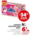 Lessives capsules 3 en 1(a) - OMO en promo chez Super U Castres à 6,50 €