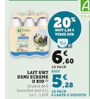 Lait UHT demi écrémé - U BIO en promo chez U Express Saint-Étienne à 5,28 €