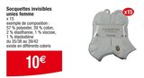 Socquettes invisibles unies femme en promo chez Cora Antony à 10,00 €