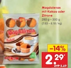 Magdalenas mit Kakao oder Zitrone für 2,29 € bei Netto Marken-Discount im Angebot Magdalenas mit Kakao oder Zitrone im aktuellen Netto Marken-Discount Prospekt