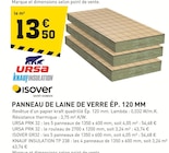 Panneau de laine de verre Ép. 120 mm - URSA en promo chez Tout Faire Orléans à 43,74 €