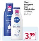 Body Milk oder Body Lotion von Nivea im aktuellen Rossmann Prospekt für 3,99 €