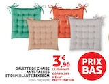 Galette de chaise anti-taches et deperlante en promo chez Super U Chelles à 3,90 €