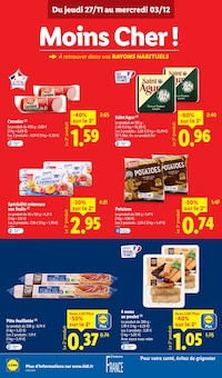 Promotion Cervelas dans le prospectus Lidl, valable du 27/11/2025 au 03/12/2025 Promo Cervelas dans le catalogue Lidl du moment à la page 12