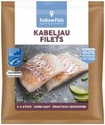 Kabeljau Filets Angebote von Followfish bei REWE Stralsund für 7,99 €