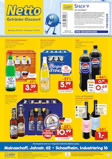 Cola im Netto Marken-Discount Prospekt "DER ORT, AN DEM DU IMMER AUSGEZEICHNETE PREISE FINDEST." mit 2 Seiten (Aschaffenburg)