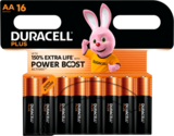 LOT DE 16 PILES PLUS POWERBOOST - DURACELL - Auchan Supermarché à Versailles LOT DE 16 PILES PLUS POWERBOOST - DURACELL en promo chez Auchan Supermarché Versailles à 9,23 €
