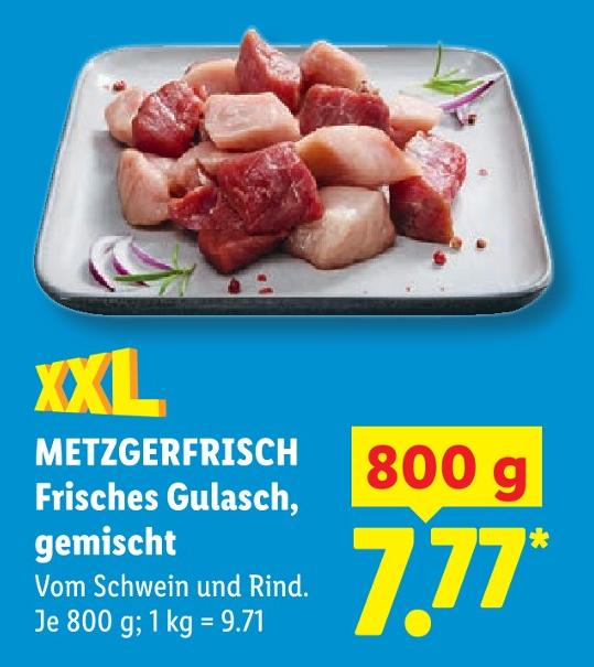 Frisches Gulasch, gemischt