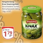 Knax Gewürzgurken Angebote von Hengstenberg bei GLOBUS Wiesbaden für 1,79 €