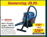 Nass-/Trockensauger GAS 15 PS Professional von Bosch für 129,99 € bei toom Baumarkt im Angebot Nass-/Trockensauger GAS 15 PS Professional von Bosch im aktuellen toom Baumarkt Prospekt