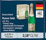 Mumm Sekt Angebote bei Metro Brandenburg für 3,78 €