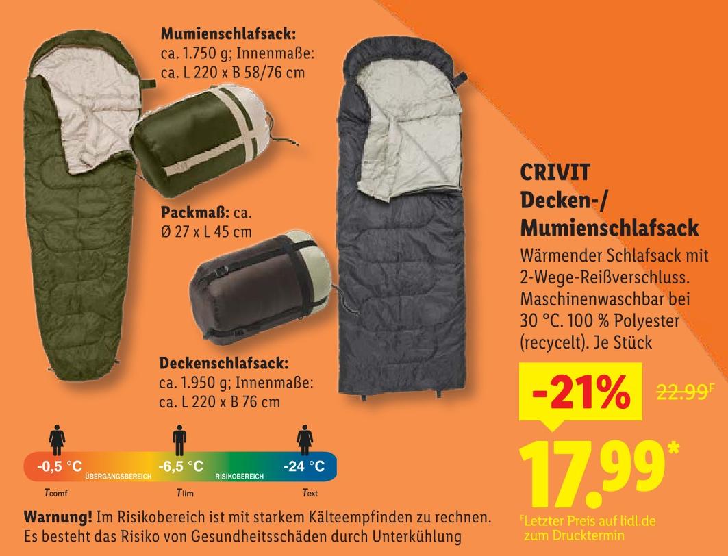 Decken-/Mumienschlafsack