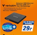 Externer DVD-Brenner Slimline USB 2.0 + 10er CD-Rohlinge Angebote von Verbatim bei expert Dorsten für 29,00 €