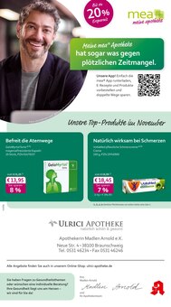 mea - meine apotheke Prospekt der Woche "Unsere November-Angebote" Seite 1, 01.11.2025 bis 30.11.2025 für Braunschweig Aktueller mea - meine apotheke Prospekt "Unsere November-Angebote" Seite 1 von 4 Seiten für Braunschweig