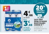 Lait UHT demi-écrémé Bleu Blanc Coeur - U en promo chez Super U Caen à 3,88 €